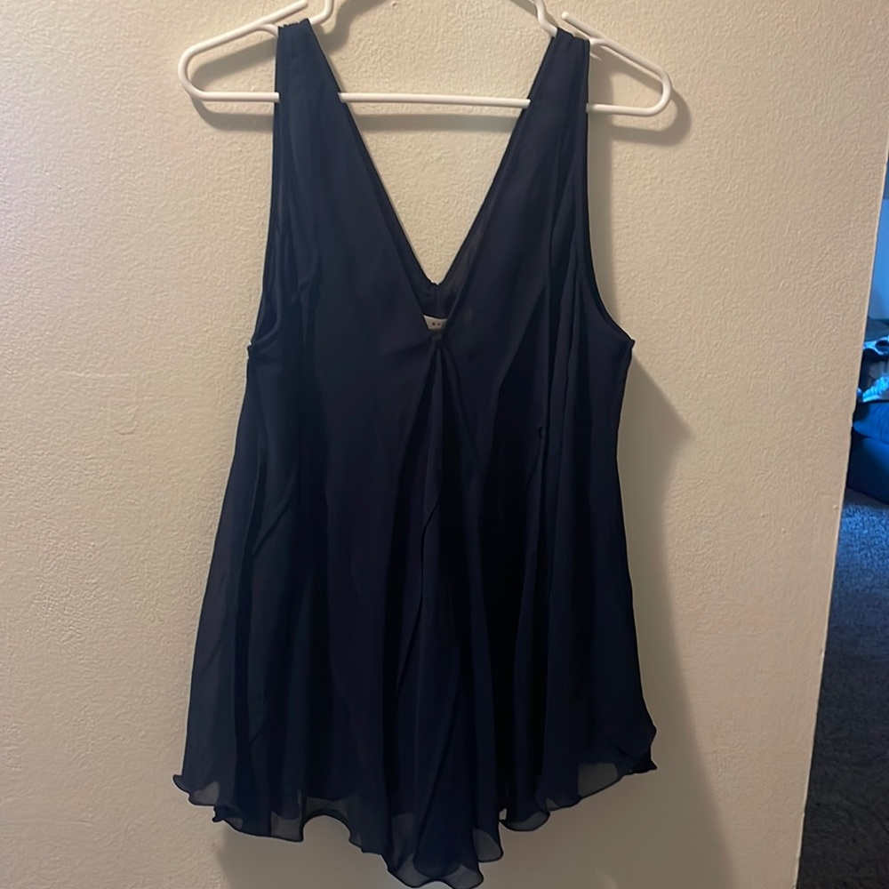 Max Studio blue flowy tank XL